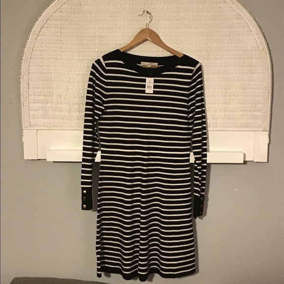 Loft Women’s Black and White Striped Dress (NWT) - Picture 4 of 10